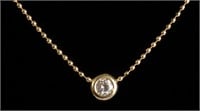 14K Yellow Gold & Diamond Pendant Necklace
