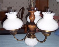 Hobnail Milk Glass Chandelier