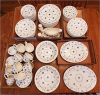 Service for 12 Blue Onion Dishes Oven & Micro Safe