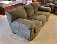 85" Green Faux Suede Couch