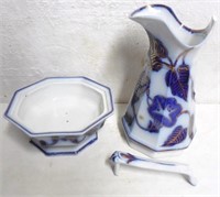 Gaudy Bleeding Heart Bowl / Pitcher Both As Is