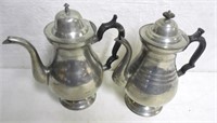 Pair of Pewter Coffee Pots Unmarked