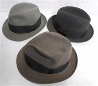 Lot of 3 Men's Dress Hats 7 1/4