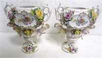 Pair of Cherub Vases As IS