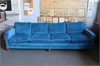 Vintage Velvet Turquoise 4-Seater Sofa