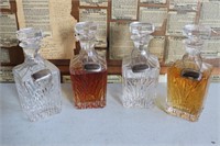 Set of Four Vintage Glass Decanters