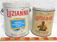Lot of 2 Vintage Luzianne Coffee Cans