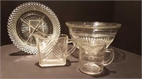DEPRESSION GLASS MIXING BOWL + MEASURING CUP +