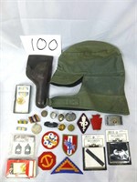ASSORTED MILITARY LOT HOLSTER BOY SCOUT ETC