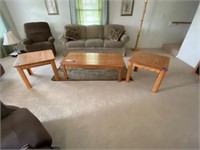 Wood Coffee Table and 2 End Tables