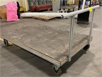 aluminum wheeled cart w/ plywood platform