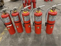 5 fire extingushers -expired but guarantee charged
