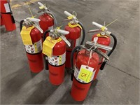 6 fire extingushers -expired but guarantee charged