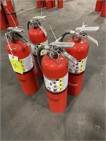 4 fire extingushers -expired but guarantee charged
