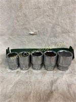 Assorted 1/2in drive shallow 6pt mm sockets