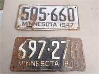 # single 1938 MN & 1 1948 MN plate