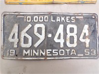 7 single MN plates 1950, 50, 52, 54, 55, 56, 58