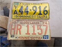 1970s SIngle MN plates 1971, 71, 72, 72, 4-74's