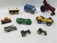 Lot of Small Die Cast Toy Cars & Tractors