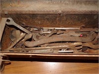 toolbox and a large lot of wrenches.