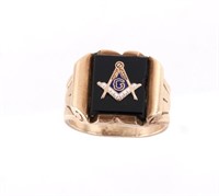 Early 1900's 10K Gold Masonic Signet Ring