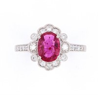 Extremely Rare Unheated Natural Ruby Diamond Ring