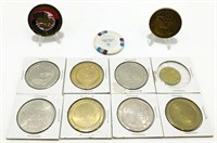 9 Casino Tokens, 1 Boy Scout & 1 N.A. Hunting