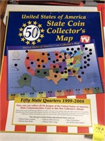 USA State Coin Collector's Map for Quarters