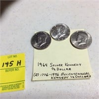 3 Kennedy Half Dollars