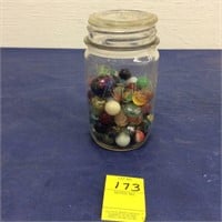Marbles in Atlas canning jar