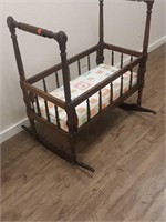 Old wood baby cradle