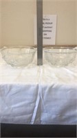 2 decorative fish bowls no Mark with frosted rim