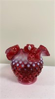 Fenton cranberry vase