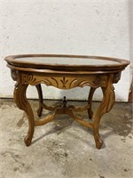 Carved wood End table