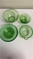 Green depression bowls
