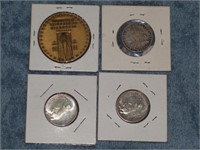 (2) 1967 Silver Canadian Quarters, 1906 French