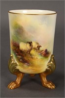 Well Painted Royal Worcester Footed Posy Vase,