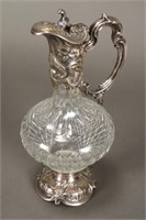 Glass and Silver Plate Ewer,