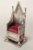 Edwardian Sterling Silver Throne Pin Cushion,