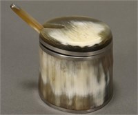 Australian Silver and Horn Mustard Pot,