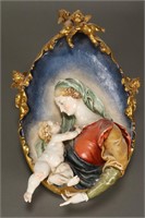 Italian Madonna and Child Plaque,
