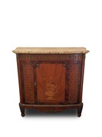 Tall Late 19th Century French Marble Top Sideboard