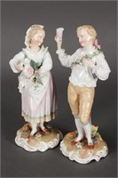 Pair of 19th Century Meissen Porcelain Figures,