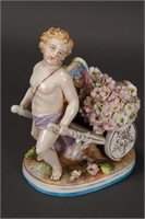 19th Century German Porcelain Figural Posy Vase,
