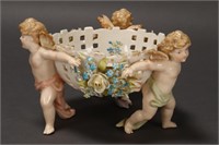 19th Century Sitzendorf Porcelain Basket,