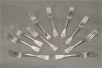Set of Ten Berndorf Metalwork Factory Forks,