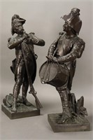 Large Pair of 19th Century French Bronze Soldiers,