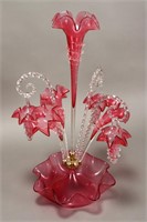 Victorian Ruby Glass Epergne,
