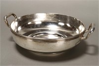 Czechoslovakian Silver Twin Handled Serving Bowl,