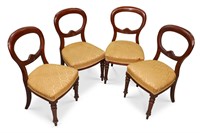 Set of Four Victorian Balloon Back Dining Chairs,